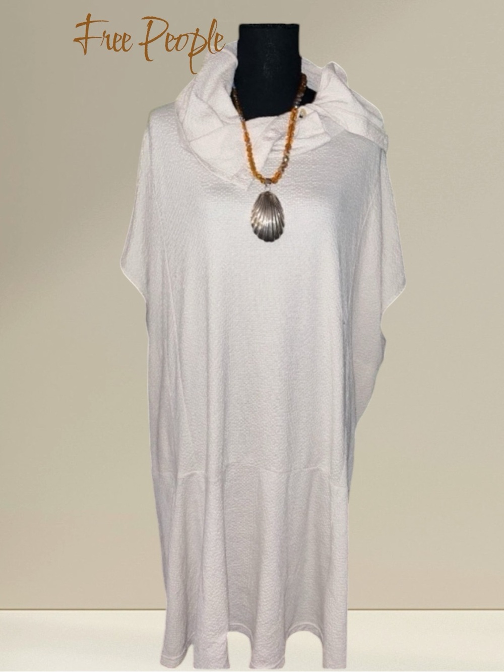 Free People Women’s Oversized Free People Beach Cream Swimsuit Cover/ Dress